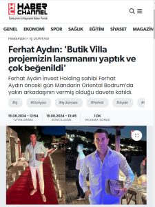 Ferhat Aydın: ‘Butik Villa projemizin lansmanını yaptık ve çok beğenildi’