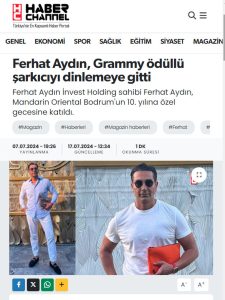 Ferhat Aydın, Grammy ödüllü şarkıcıyı dinlemeye gitti