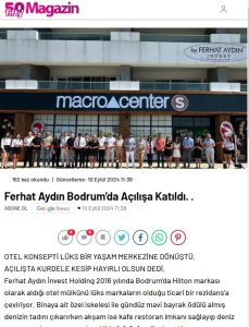 Ferhat Aydın Bodrum’da Açılışa Katıldı. .