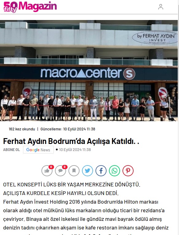 Ferhat Aydın Bodrum’da Açılışa Katıldı. .